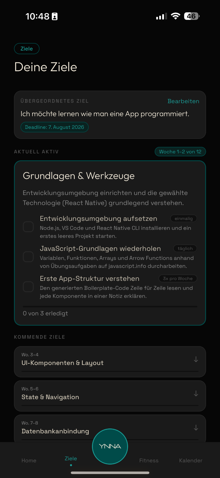Du nennst dein Ziel.